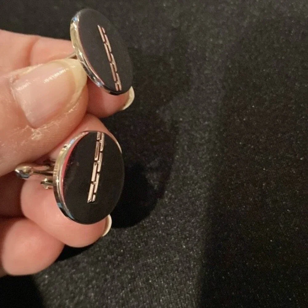 J26 Swank Silver Cuff links for Men Vintage